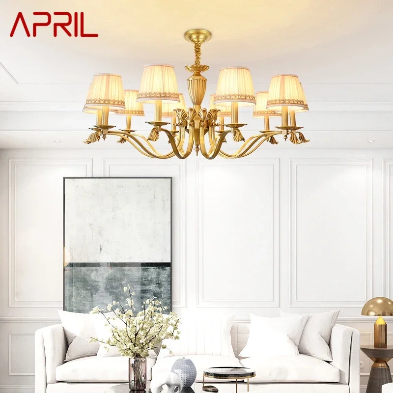 

APRIL American Brass Pendent Lamp Luxurious Living Room Restaurant Bedroom Retro Hotel Villa Chandelier