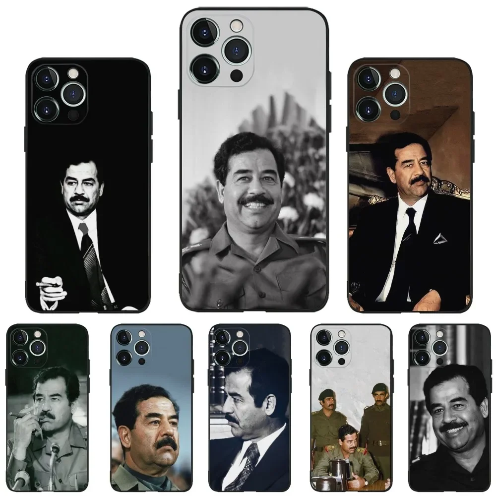 S-Saddam Hussein Iraq Arabic Phone Case For iPhone 16,15,14,13,12,11,Plus,Pro Max,XS,X,XR,SE,Mini,8,7 Soft Silicone Black Cover