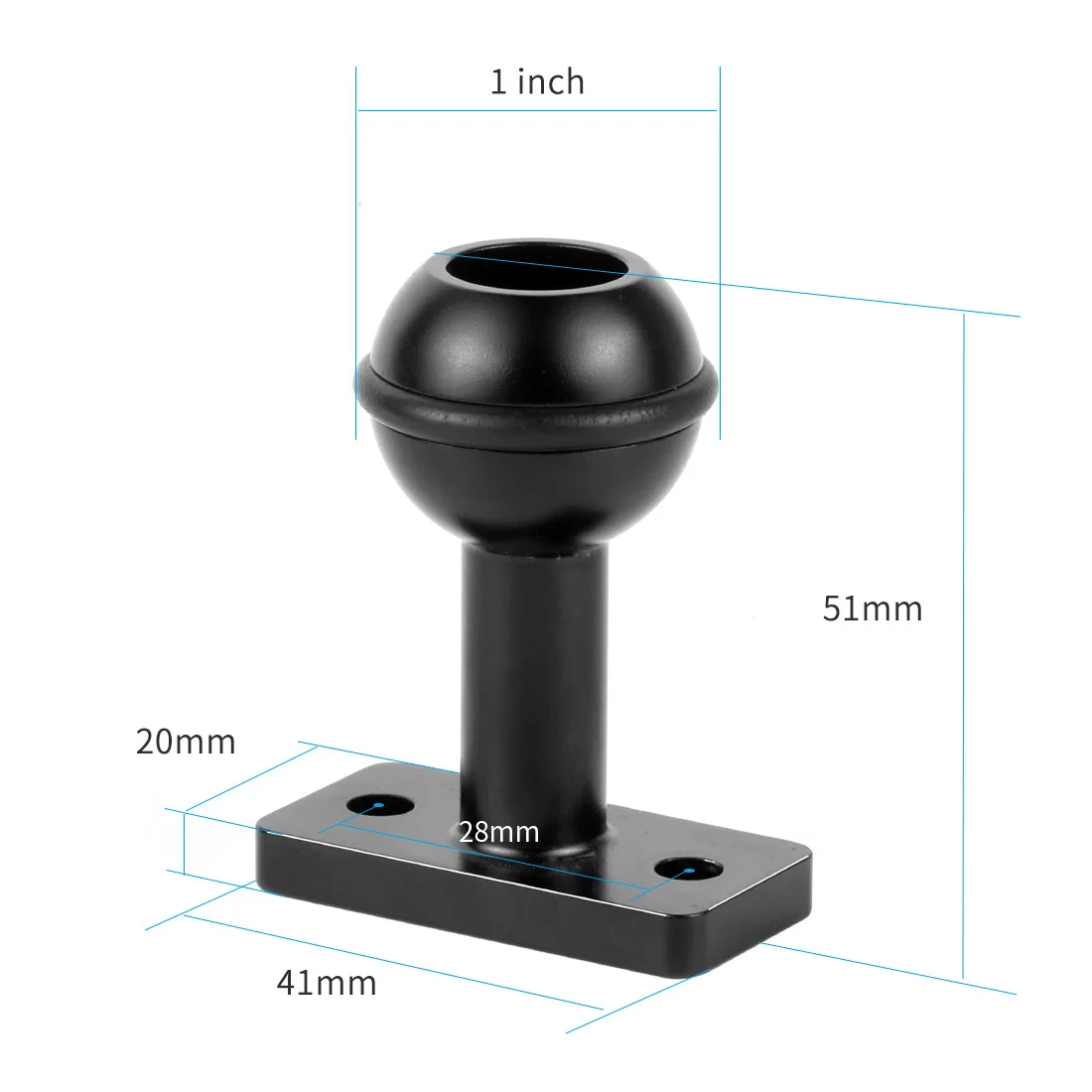 1-Zoll-Kugelkopf-Adapter 1/4 Zoll M5 verstellbare Schraube feste Halterung für GoPro SJCAM Action-Kamera Unterwasser-Tauchhalterung Tablettklemme – Detail 24
