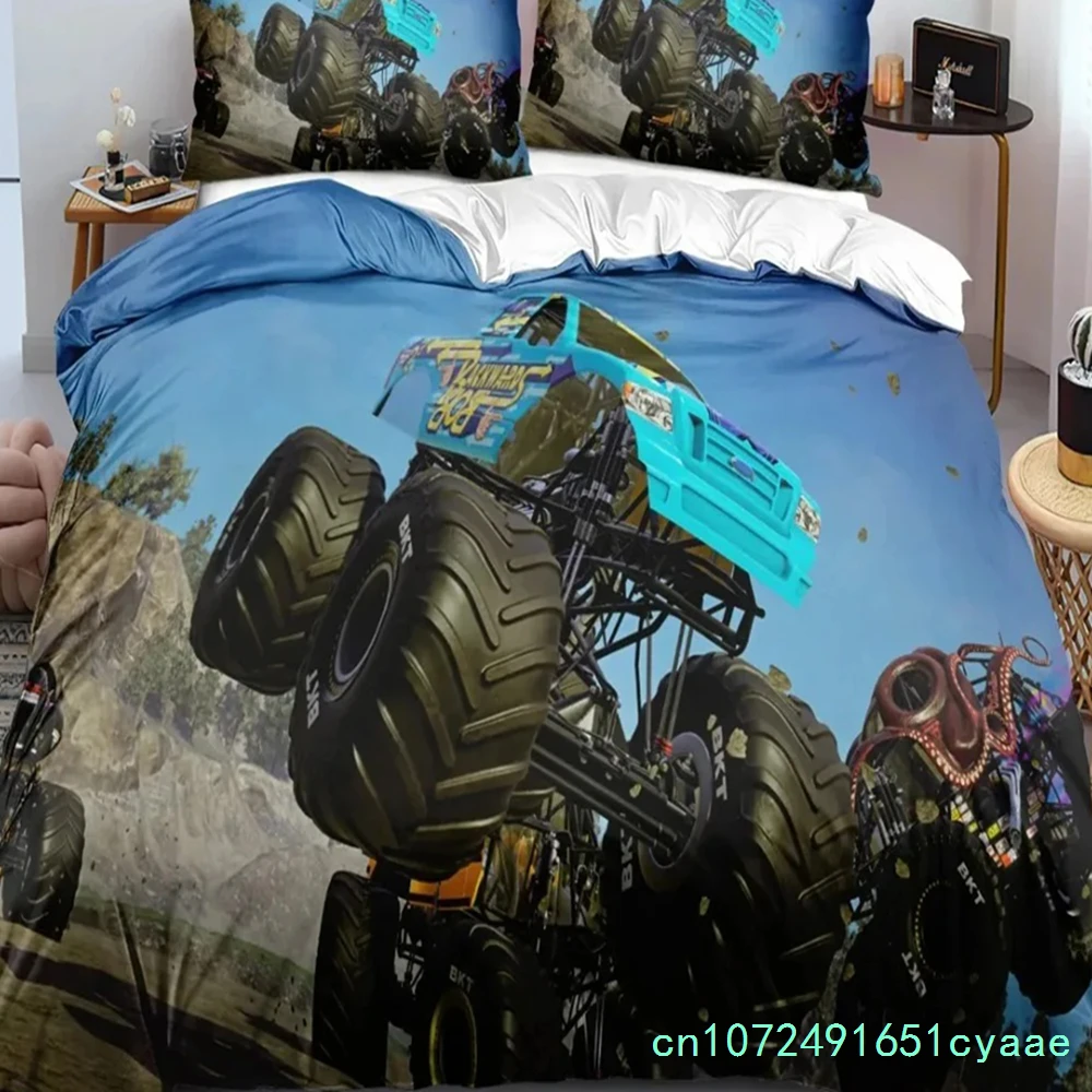 M-Monster Jam Truck Bedding Set 3D Printed M-Monster Duvet Cover Pillowcase Twin Full Queen King Size For Bedroom Decor