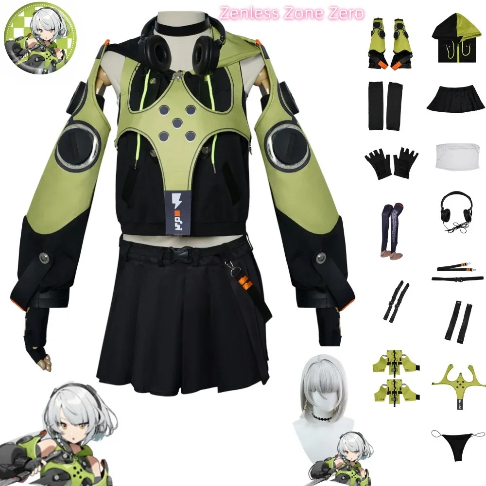 

Zenless Zone Zero Cosplay Anby Demara Cosplay Costume Wig Anime ZZZ Outfit Battle Uniform Wig Halloween Party Role Play Clothing