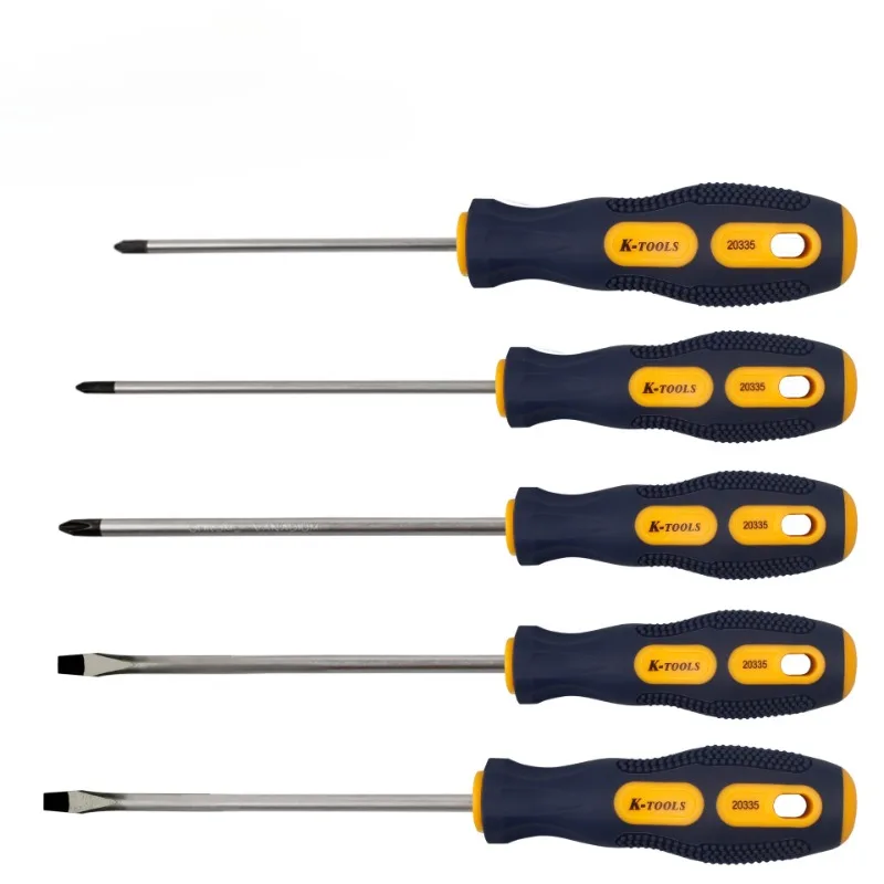 Flat-head Phillips Screwdriver Multi-function Strong Magnetic Screw Flat-mouth Qux Screwdriver Massage Handle Screwdriver