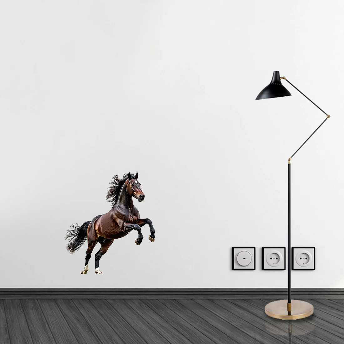 Three Ratels CG254 Running brown stallion animal stickers for home decoration IPAD decals car body stickers