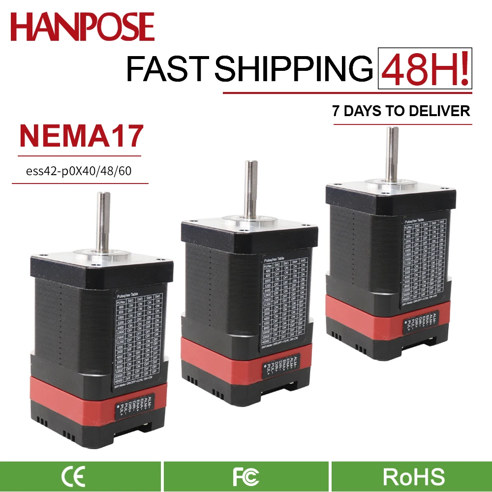 

NEMA17 ESS42-P2X-60MM 40MM Closed Loop Integrated Stepper Servo Motor with Driver 0.72Nm 2.0A Servo-Stepper Motor & Drive Hybrid