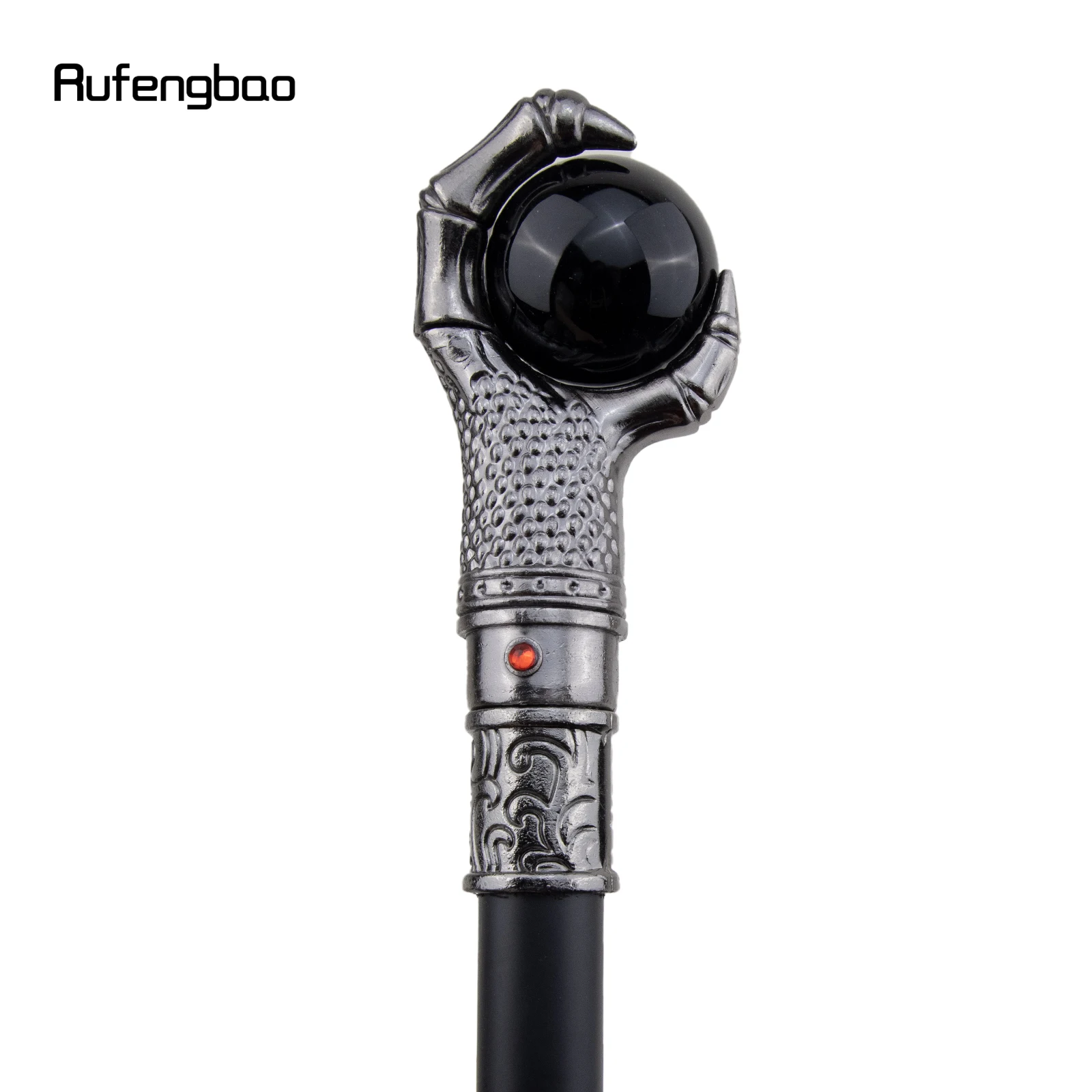 Silver Dragon Claw Grasp Black Glass Ball Walking Cane Fashion Decorative Walking Stick Gentleman Elegant Cosplay  Crosier 93cm