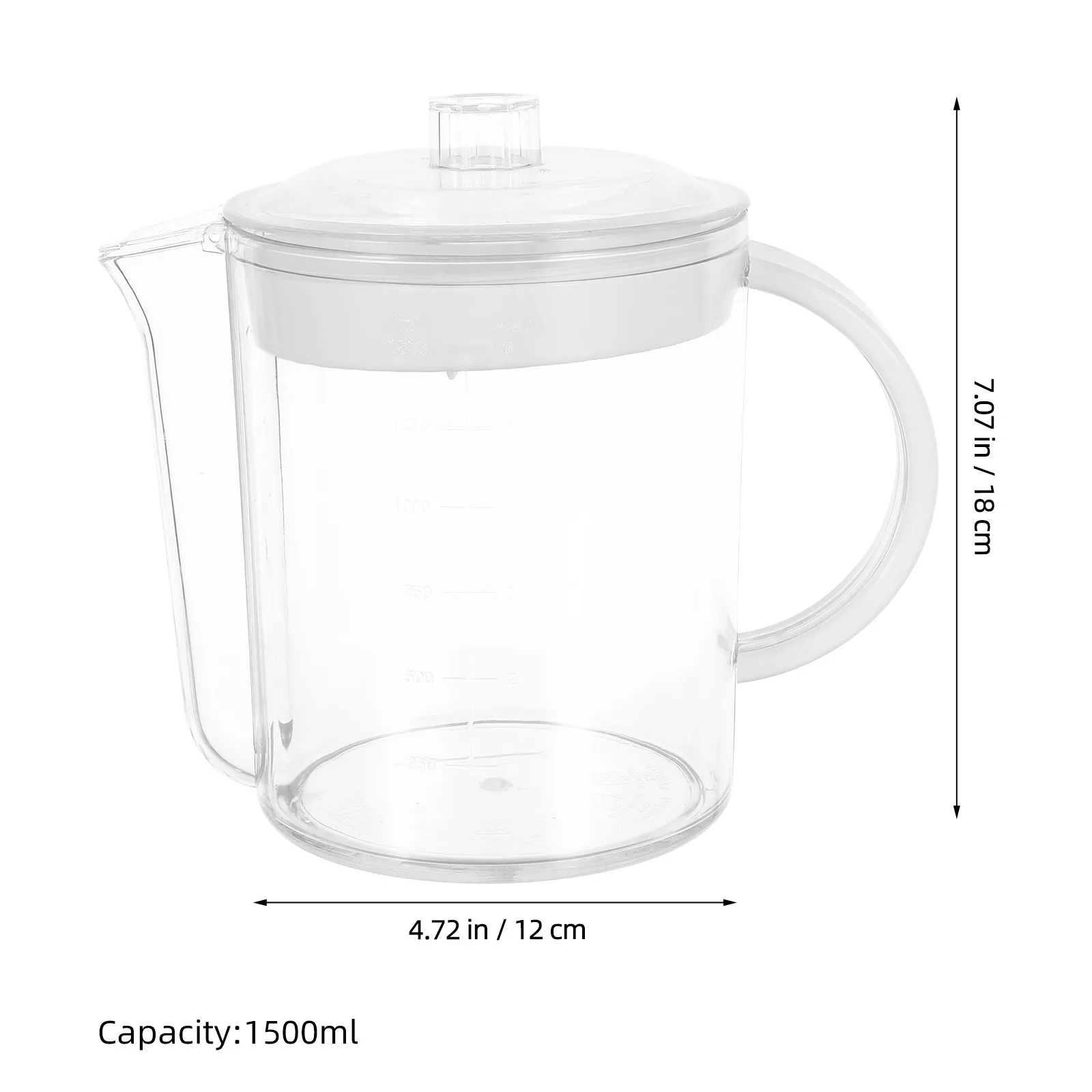 1Pcs Kitchen Grease Separator For Home Cooking Family Separating Measuring Cup 1500Ml Premium Trap Strainer Filter