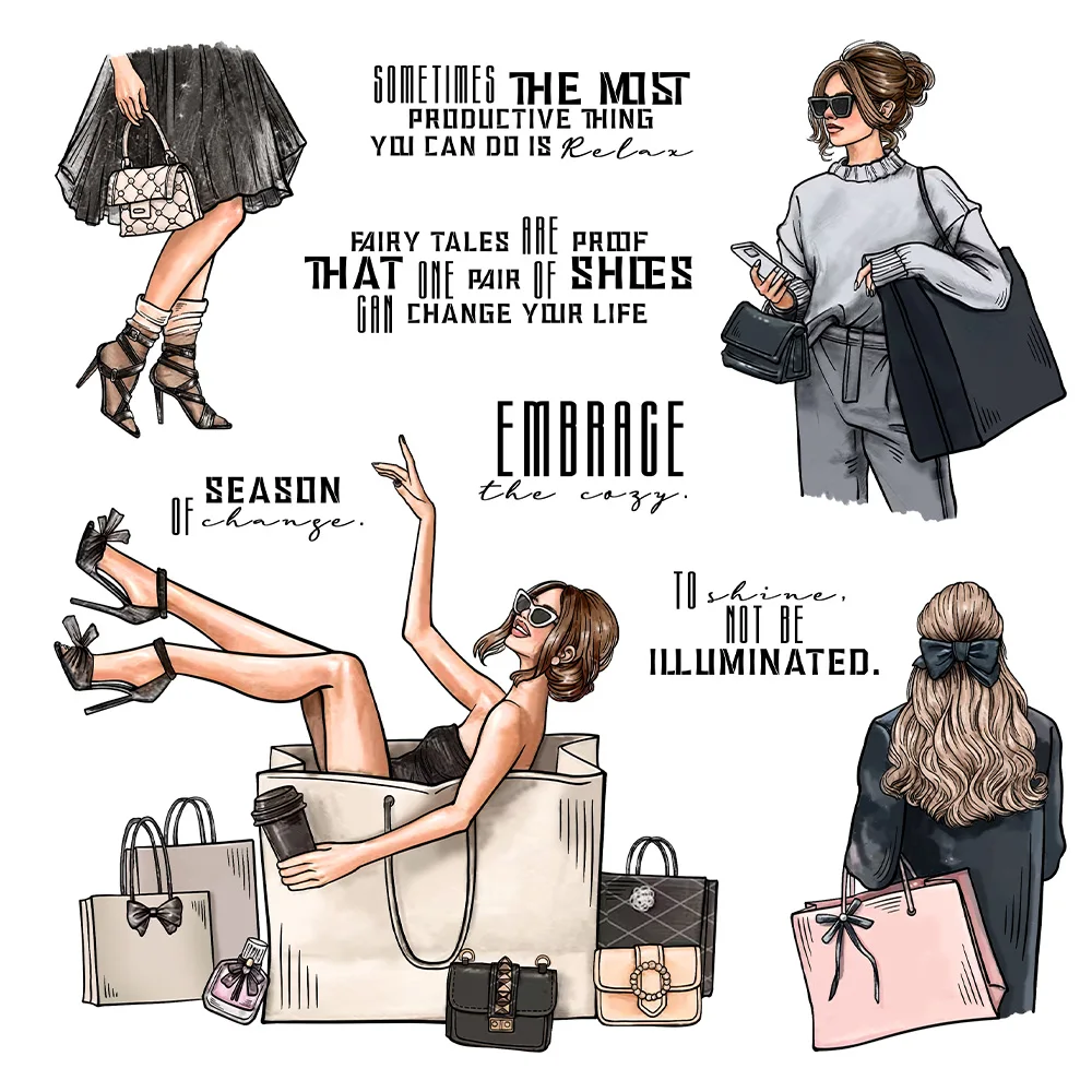 

Mangocraft Beautiful Fashion Women Clear Stamp DIY Scrapbooking Supplies Silicone Stamp For Card Making Albums Crafts Decor