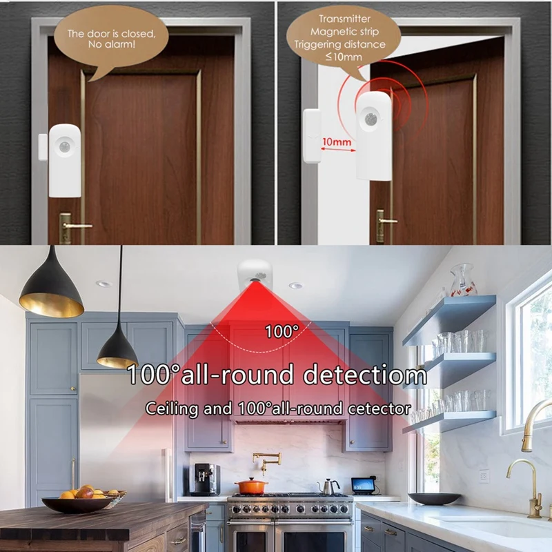 Wifi датчик для двери датчик контакта для домашней безопасности, беспроводной магнитный детектор открывания двери