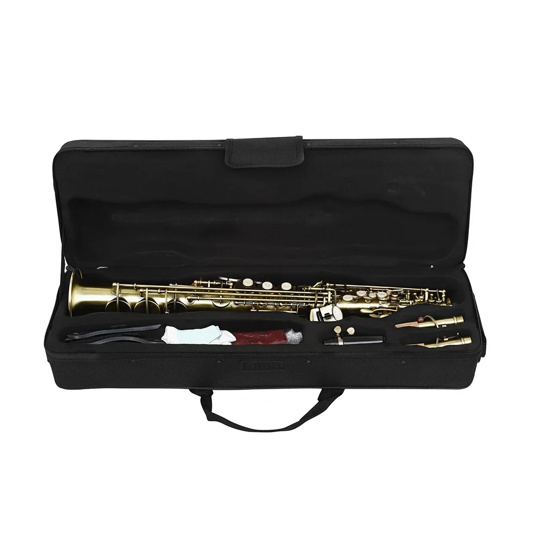 SLADE Sopraan Falling Tune B Saxofoon Brons Wit Shell Model Controle Instrument Beginner Sax Instrument Met Accessoire Onderdelen
