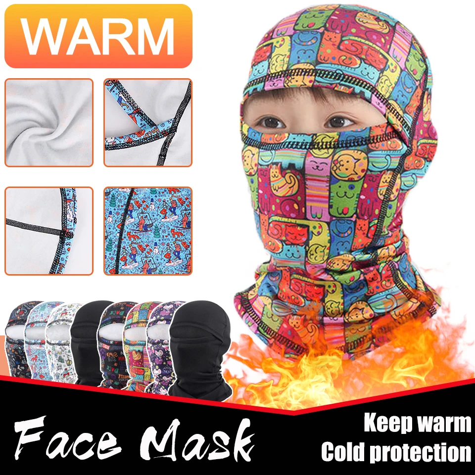 Winter Windproof Warm Balaclava Children Adult Unisex Fleece Face Mask Cold-resistant Cycling Motorcycle Climbing Ski Headcover