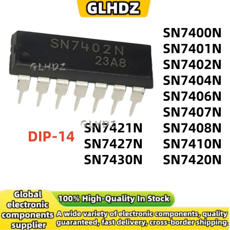 20UNITS SN7400N SN7401N SN7402N SN7404N SN7406N SN7407N SN7408N SN7410N SN7420N SN7421N SN7427N SN7430N DIP-14