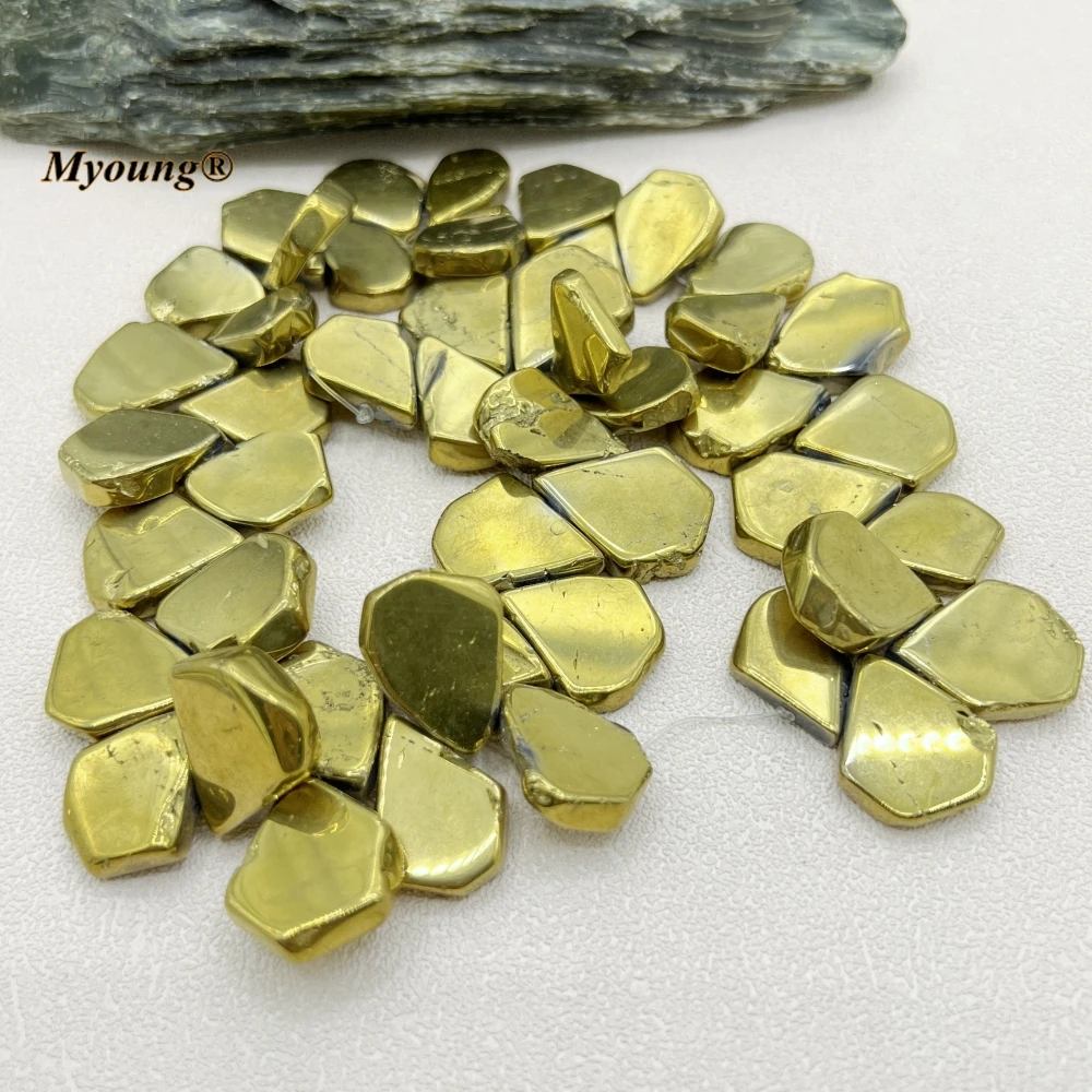 Titanium Plated Irregular Top Drilled Natural Agates Quartz Slice Pendant Beads MY230760