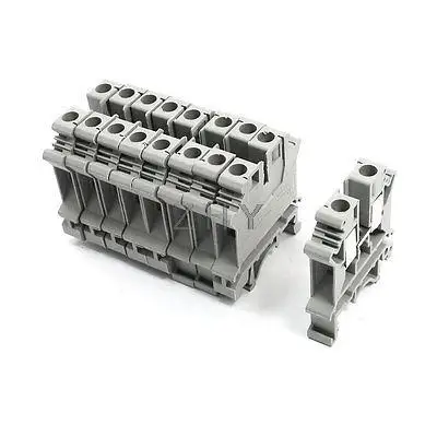 

10Pcs Gray Plastic UK6N Screw Clipping Contact Terminal Block 800V 57A