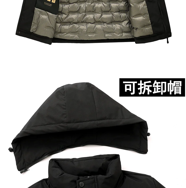 Winter Graphene Three Proof Wool Parkas New Thickened Warm Velvet Clothing Cotton Clothes Men's Fashion Detachable Hooded Jacket