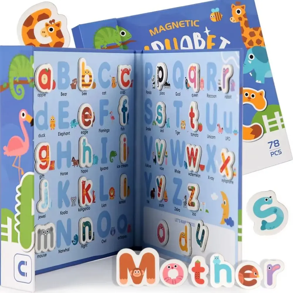 

Montessori Busy Quiet Book English Magnetic Letters Card Pairing Exercise Puzzle Spell Games Educational Toys For Children Gifts