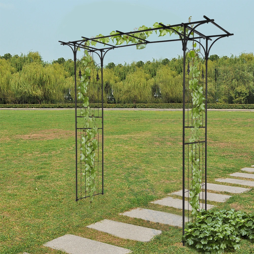 

Flat Roof Wrought Iron Arches Plant Climbing Frame