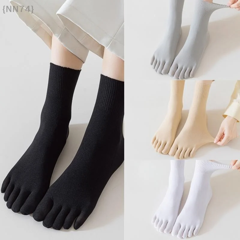 【Nr.: 1 Paar dünne, atmungsaktive Fünf-Finger-Socken – schweißabsorbierende Mid-Tube-Socken mit geteilter Zehenpartie in einfarbigen Farben