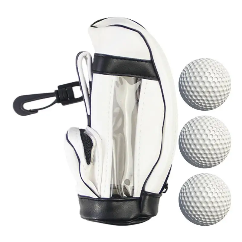 Poudres de balle de golf imperméables pour adultes, sac d'accessoires de golf en PU, fermeture à glissière, sac de balle durable, mini sac de balle de golf, extérieur