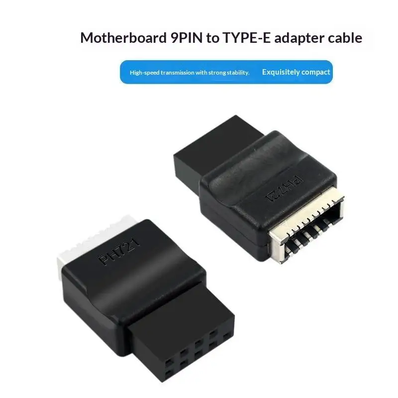Motherboard USB 2.0 9-Pin To Type-E Front Panel Header USB2.0 9pin Male To Type-E Female Adapter For Desktop PC Motherboard