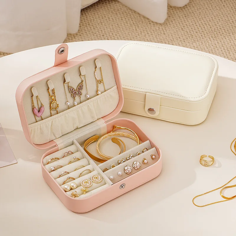 Travel Jewelry Case,Small Jewelry Box,Portable Travel Jewellery Box Trays Organizer Display Storage Case for Rings and Earrings