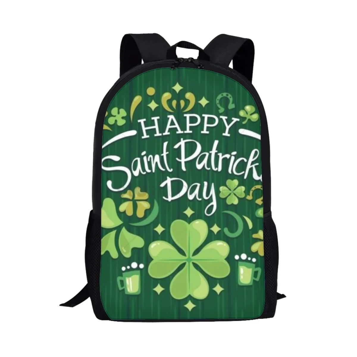 Tas sekolah untuk anak laki-laki dan perempuan tas buku mode St.Patrick Day Clover ransel kasual harian Remaja anak-anak ransel bepergian tahan lama