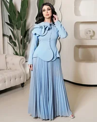 Customized Formal Jersey Flower Pleat A-line Scoop Neck Dresses Homecoming Dress Classic Exquisite Modern Style Gown for Women