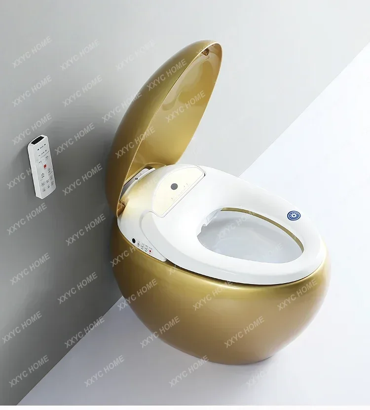 Personalized and creative golden egg-shaped toilet, no water preure limit, deodorant, automatic smart toilet