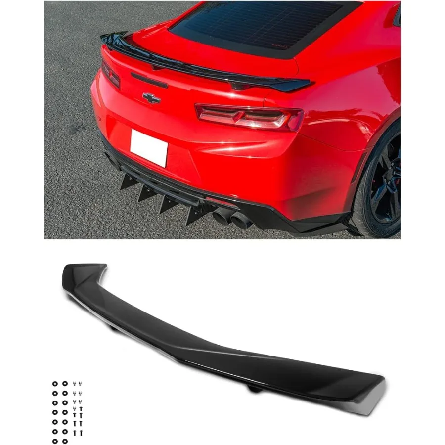 

Replacement for 2016Present Chevrolet Camaro All Models ZL1 GM Factory Style Rear Trunk Lid Wing Spoiler with ABS Plastic Const