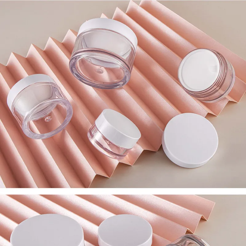 10/30/50pcs 10g 20g 30g Empty Plastic Cosmetic Cream Jar Thick-walled Clear Sample Makeup Pot Eye Shadow Lip Balm Container