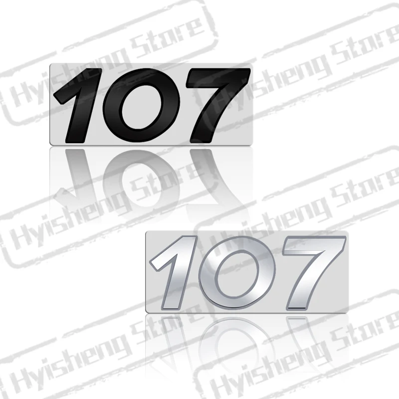 3D Metal Sticker For Peugeot 106 107 Emblem Letters Badge Decoration Rear Trunk Stickers Car Styling Accessories