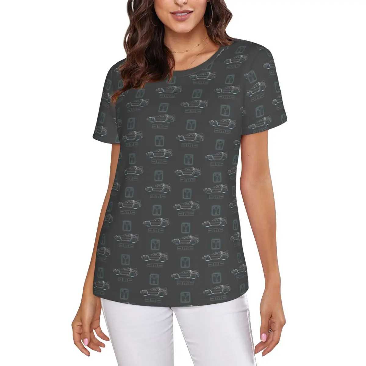 Delorean And Flux Capacitor - Back To The Future T-Shirt Women Short Sleeve T Shirts O-Neck Clothes CottonSummer Tees Streetwear