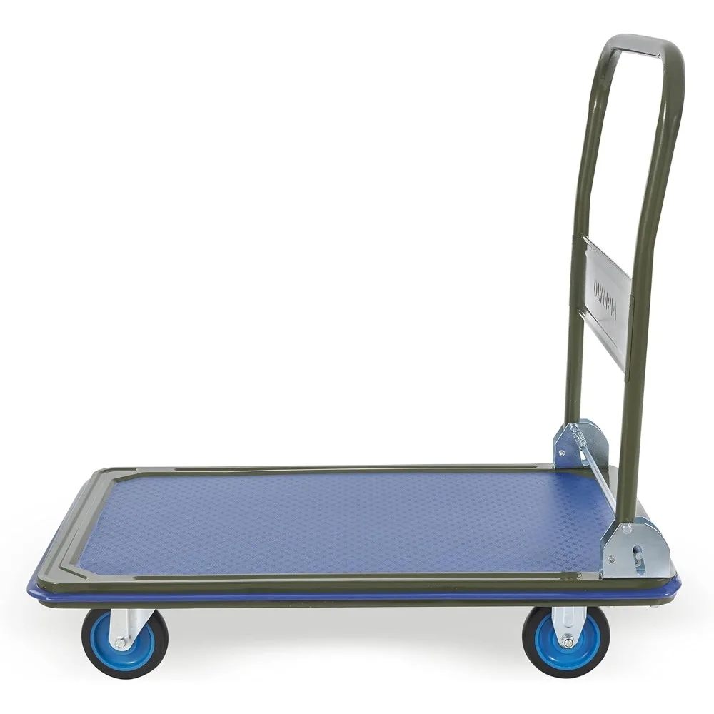 Olympia Tools Foldable Push Cart Dolly - Capacity Heavy Duty Platform Truck with 360° Swivel Wheels