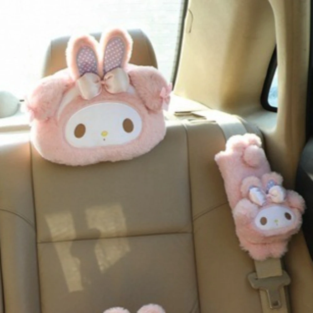 Melody Car Headrest Pillow Neck & Lumbar Support Cushion Adjustable Soft Car Seat Belt Cushions Seat Belt Shoulder Sleeve Pad