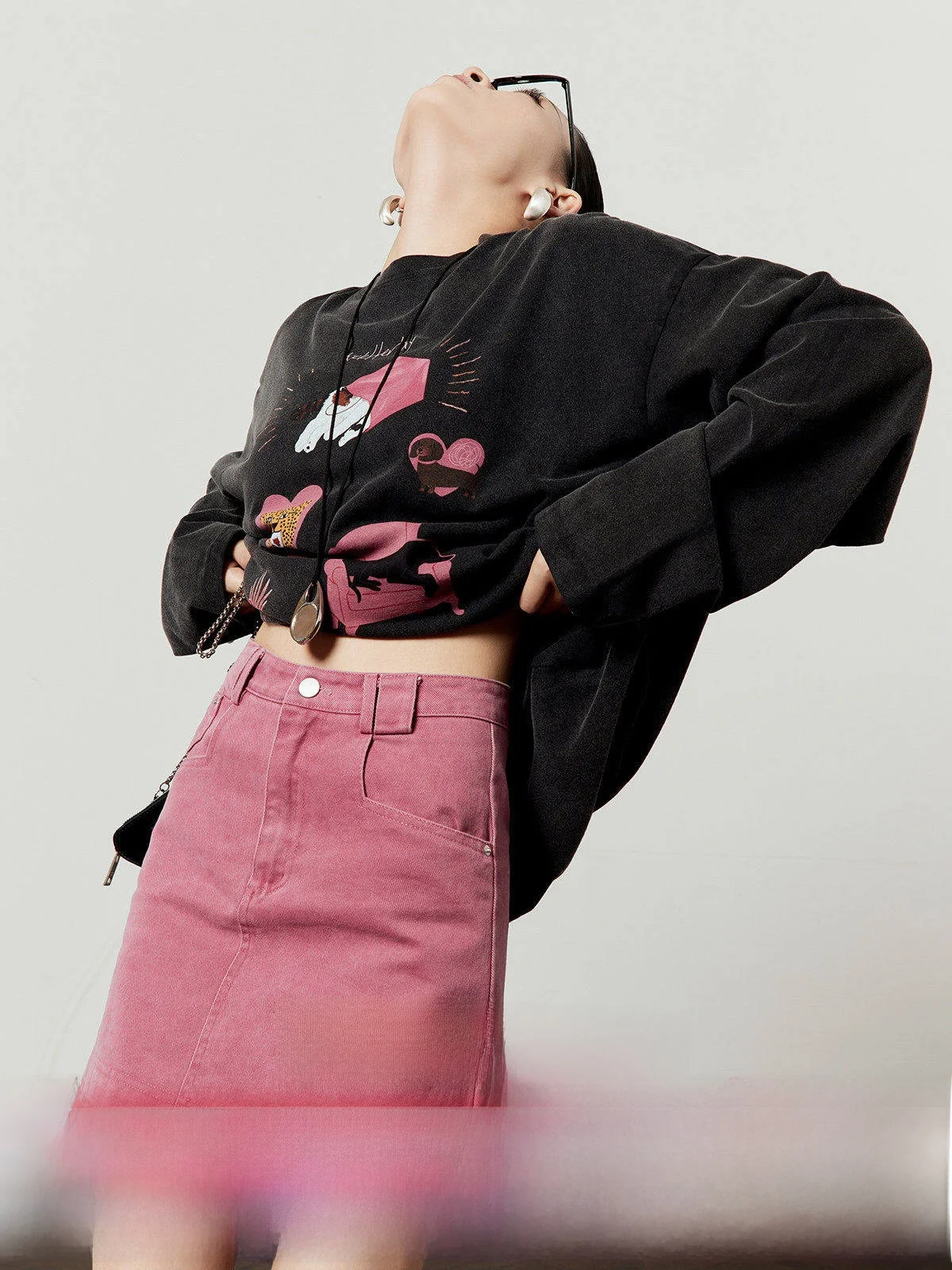 

Bla Waed Cotton Long Sve T-irt Women's Loose Fit Cartoon Print Casual Sle Autumn New Arrival Comfortable Breathable