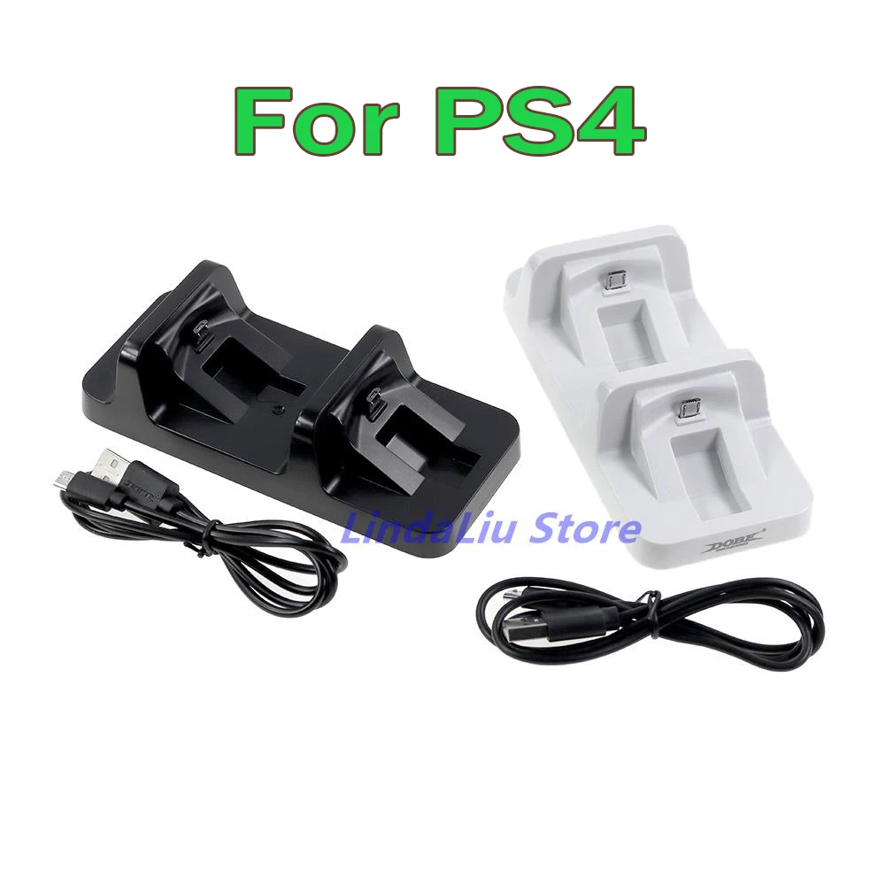 

10sets Dual USB Charger Dock Station Stand for PS4 PlayStation Game Controller With Charging Cable