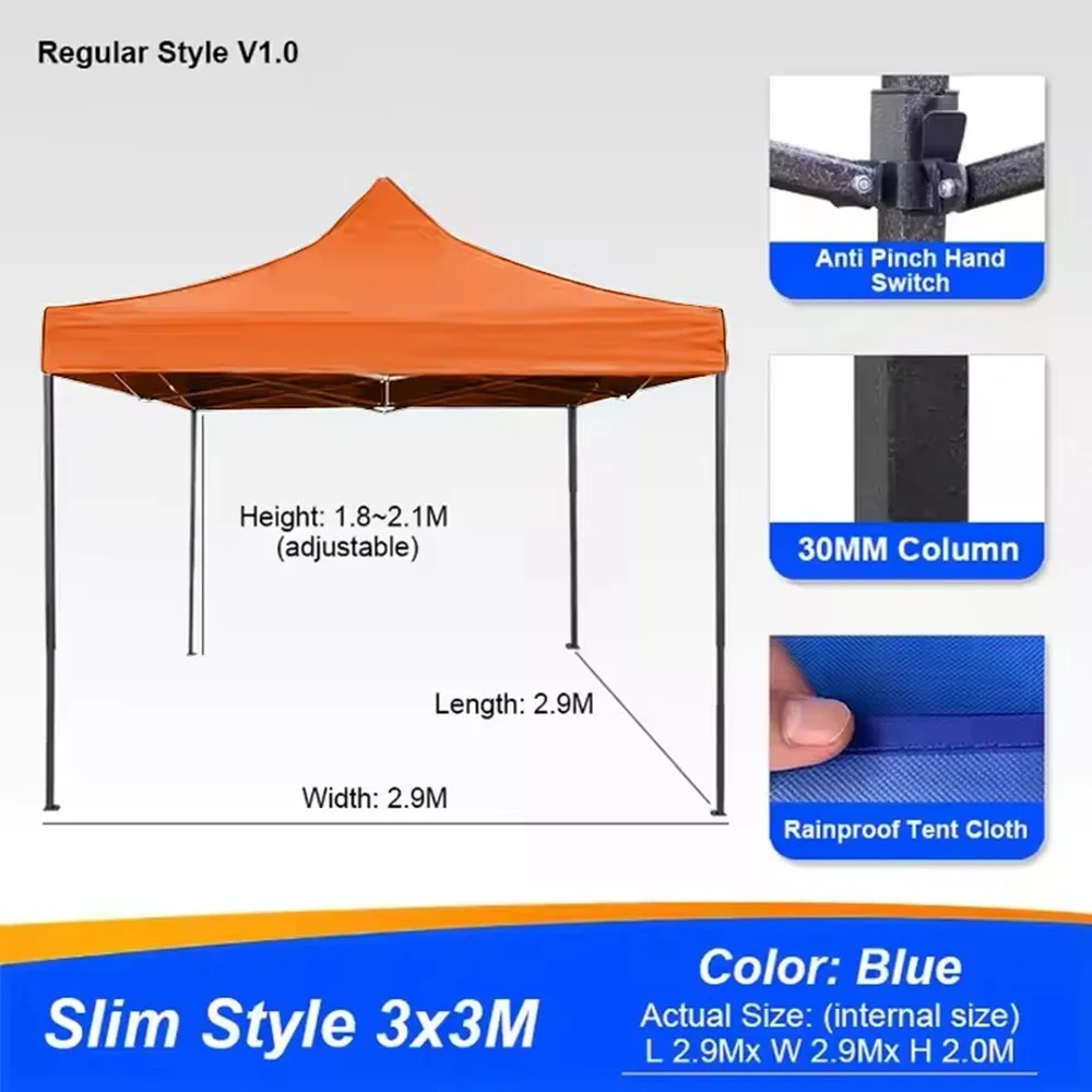 10x10ft Pop Up Canopy Tent Heavy Duty Commercial Gazebo with 4 Sidewalls Mosquito Screen Zipper Door Waterproof Outdoor