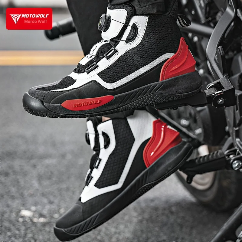 Motorcycle Boots Ankle Protective Shoes Commuter Rider Shoes Quick Release Knob Shoes Motorcycle Shoes Breathable Riding