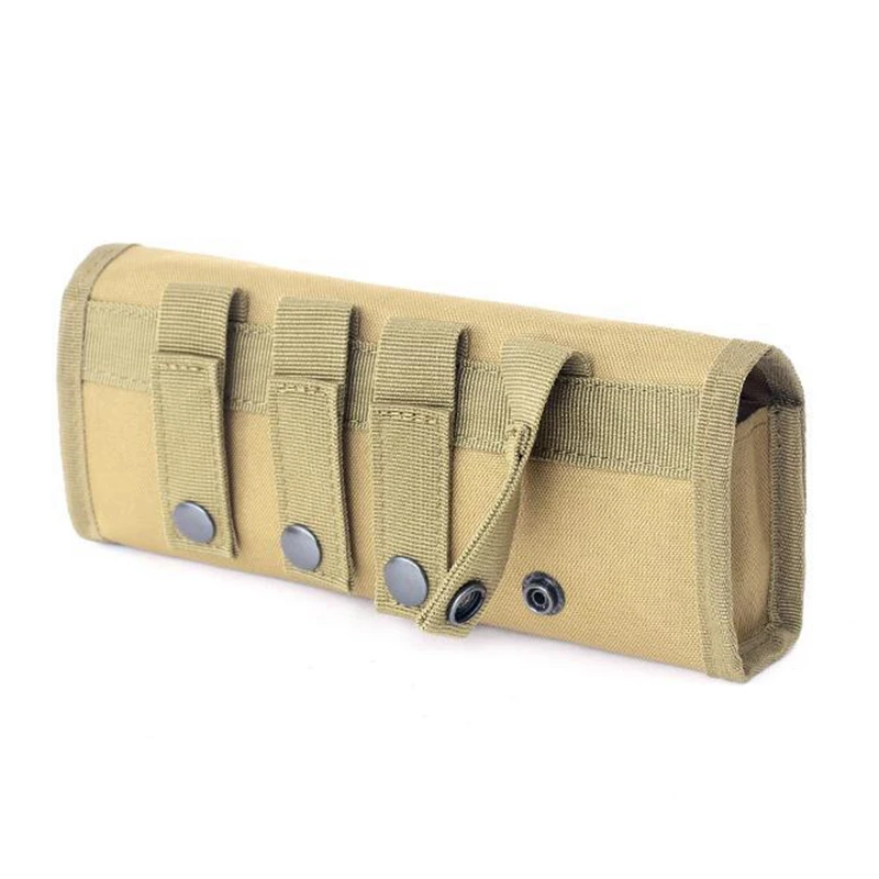 18 Round Tactical Shotgun Shell Ammunition Pistol Bullet Buttstock Reload Holder Molle Pouch for 12 or 20 Gauge