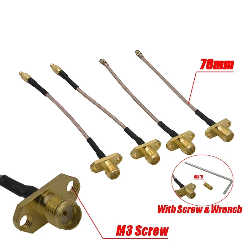 70cm RG178 Cable Ipx 1 /MMCX To SMA / RP-SMA with M3 Scew Antenna Cable for PandaRC TBS VTX RC Models RC Drone FPV Racing