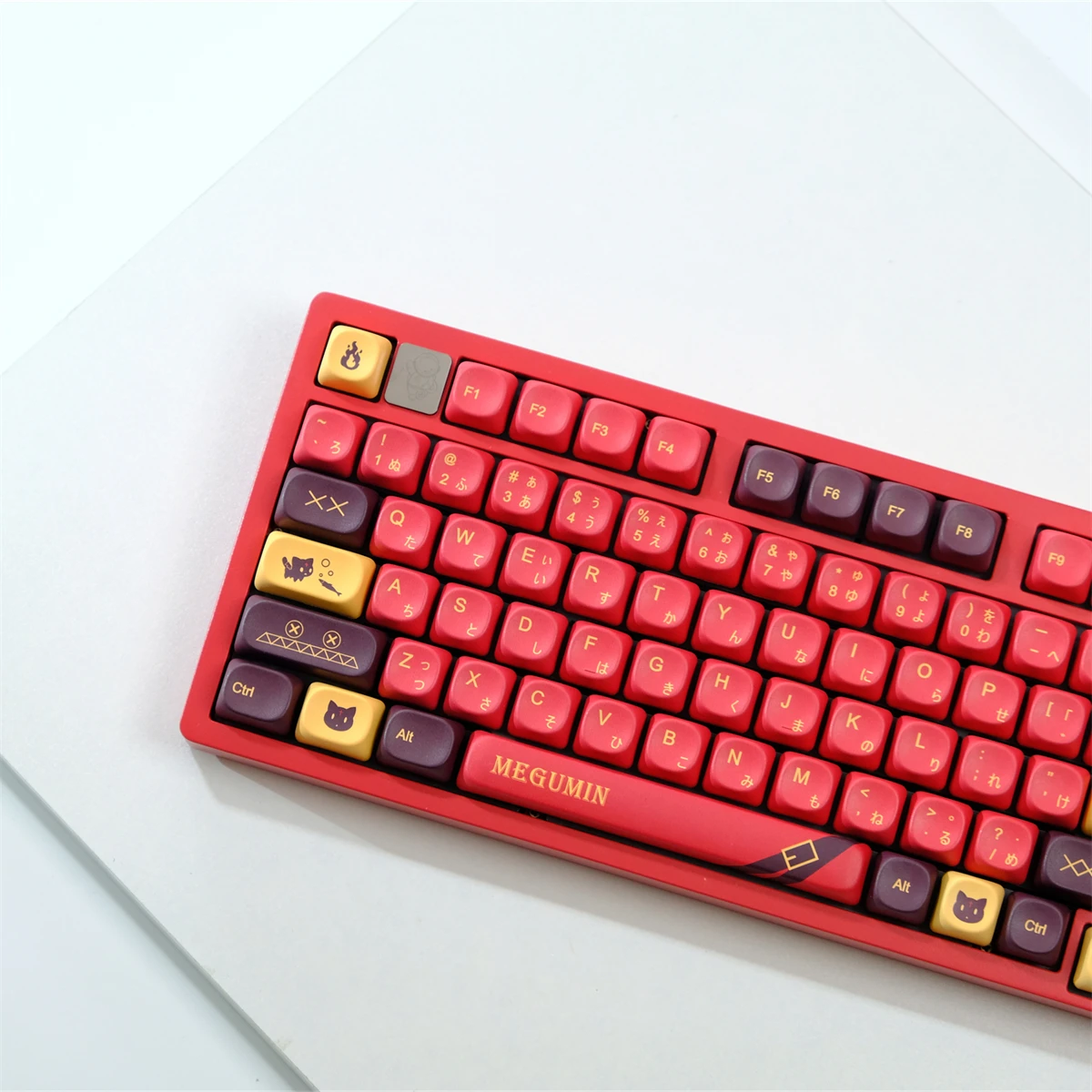 KBCaps 126Keys Huihui Red Keycaps PBT Dye Sublimation MOA Profile For Gateron MX Switches Gaming Mechanical Keyboard MOA Keycaps