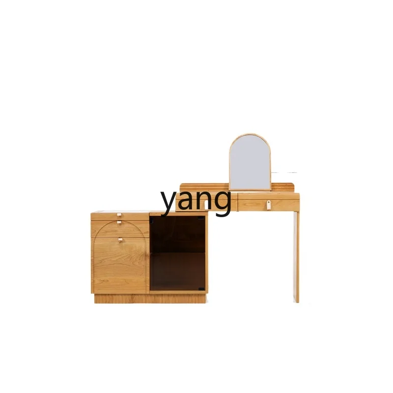 

LTT Muyan Dresser Solid Wood Retractable Cherry Wood Nordic Small Apartment Bedroom Makeup Table