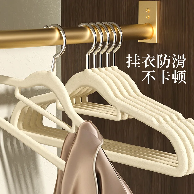 10Pcs Velvet Non-Slip Hangers Non-Trace Flocking Rack Space Saving Hangers Space Saving Clothes Hanger Set closet organizer