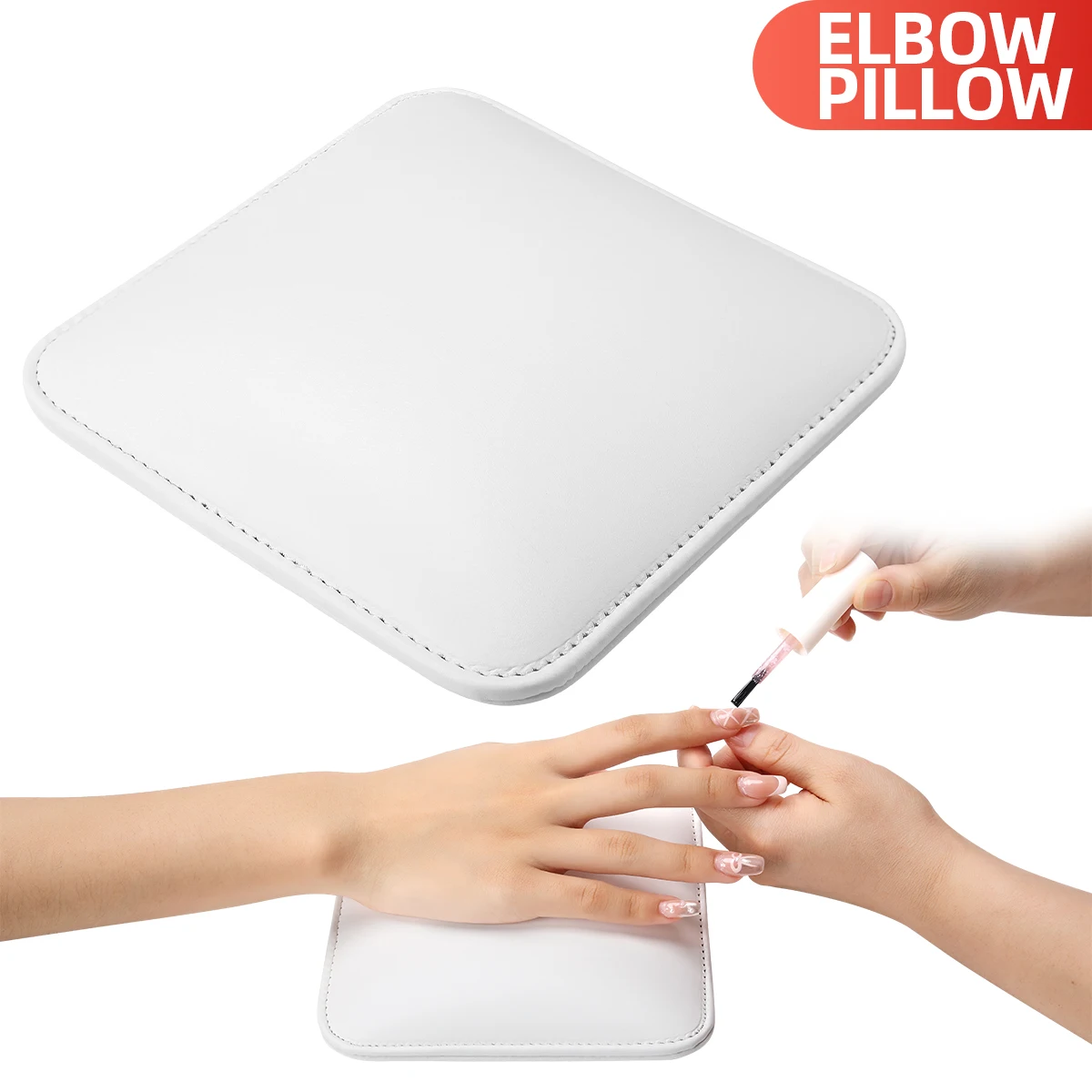 Square Nail Arm Rest Microfiber Leather Non-Slip Hand Rest Nail Technician Arm Rest Pillow Cushion Salon Manicure Elbow Pad