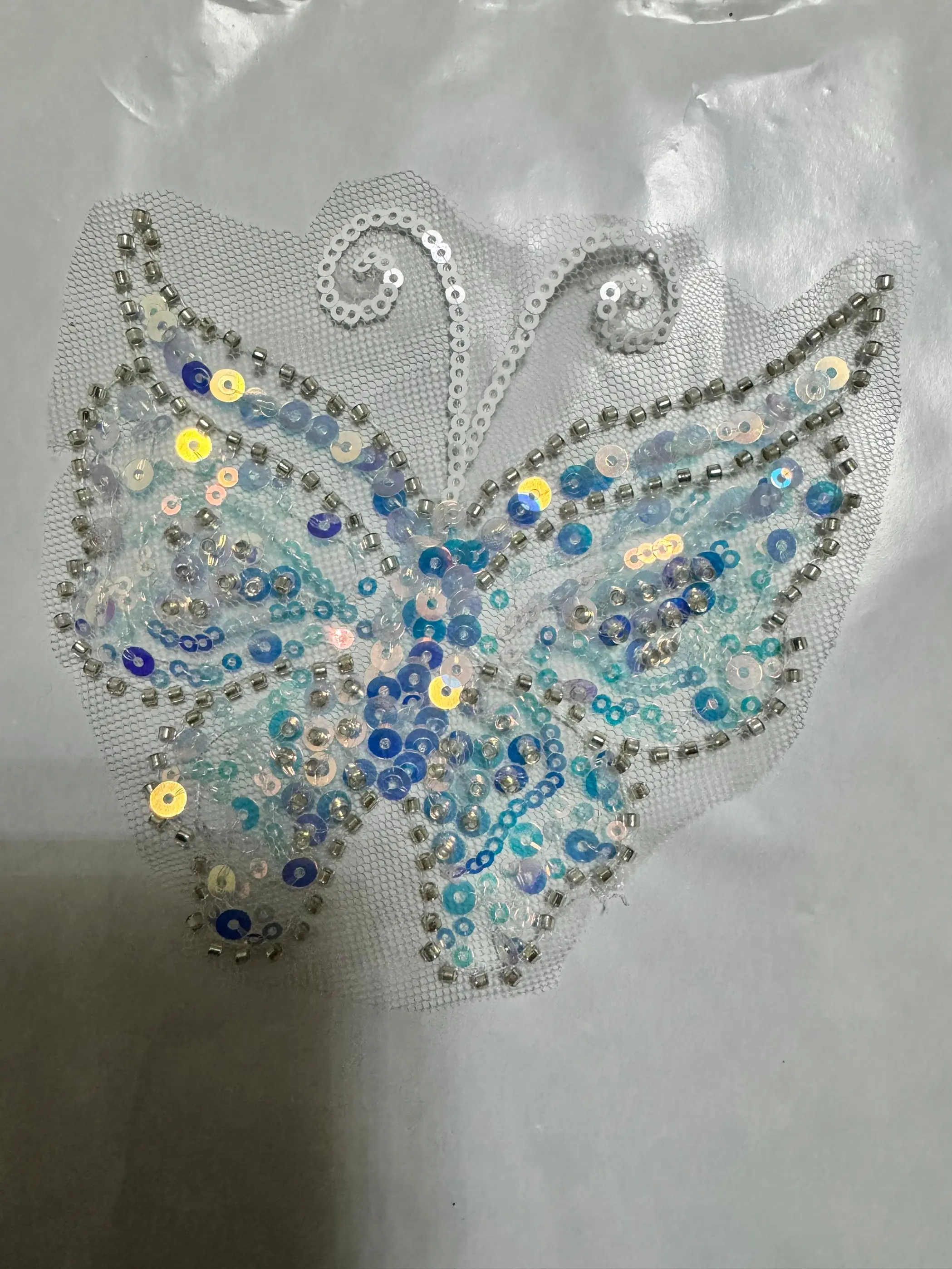 Moda vestido borboleta acessórios lantejoulas contas bordado renda guarnição apliques roupas remendos tecido