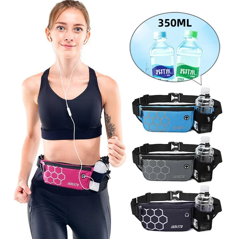 Running Waist Bag with Water Bottle Waterproof Waist Pack Fanny Pack Running Pouch Bum Bag Sport Belt for Cycling Jogging Hiking