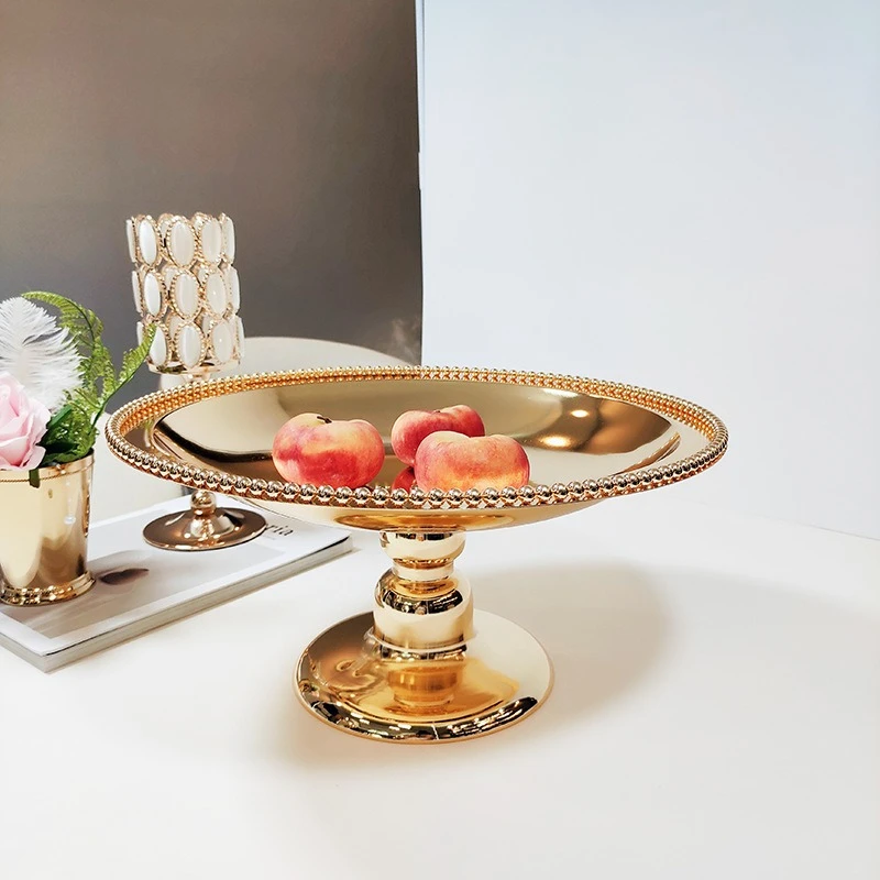 

Изысканная круглая металлическая высокая подставка для торта, декоративный элемент для десертного стола, украшение для свадебного оформления, тарелка для выпечки и закусок
