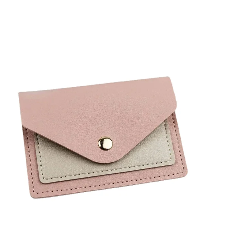 Portefeuille court en cuir PU pour femme, porte-cartes de crédit, porte-badge, porte-monnaie, mini portefeuille féminin, fille, étudiant, mode