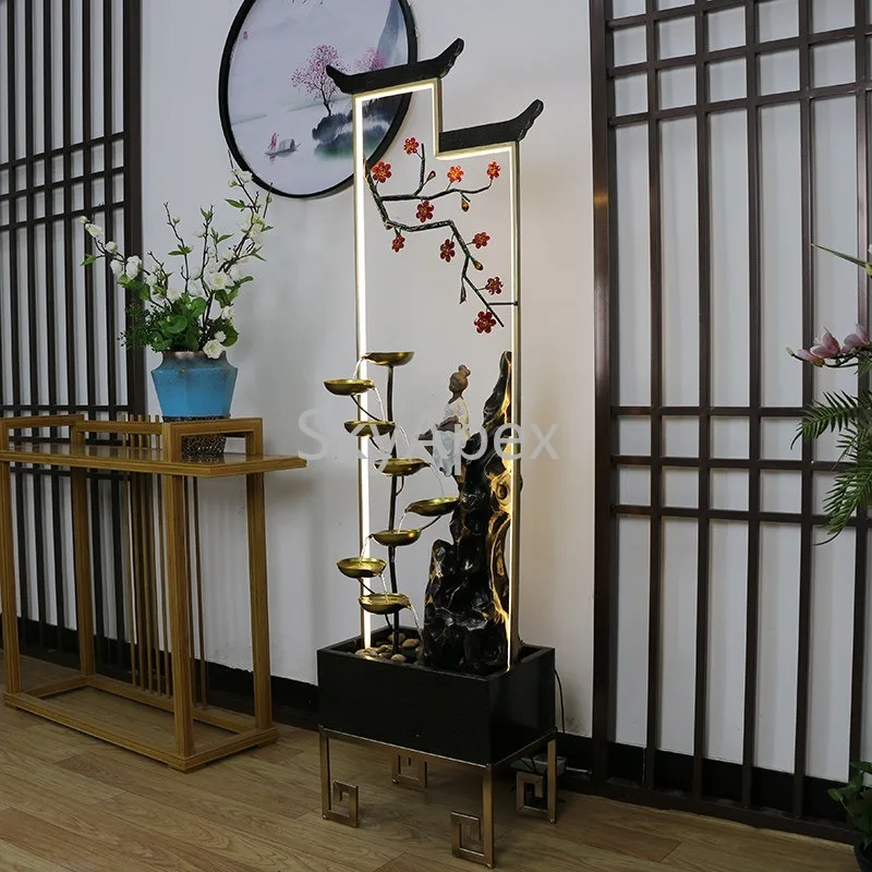 Light Luxury Silent Lucky Large Living Room Corner Floor To Ceiling Water Circulation Ornament New House Housewarming Gift Decor
