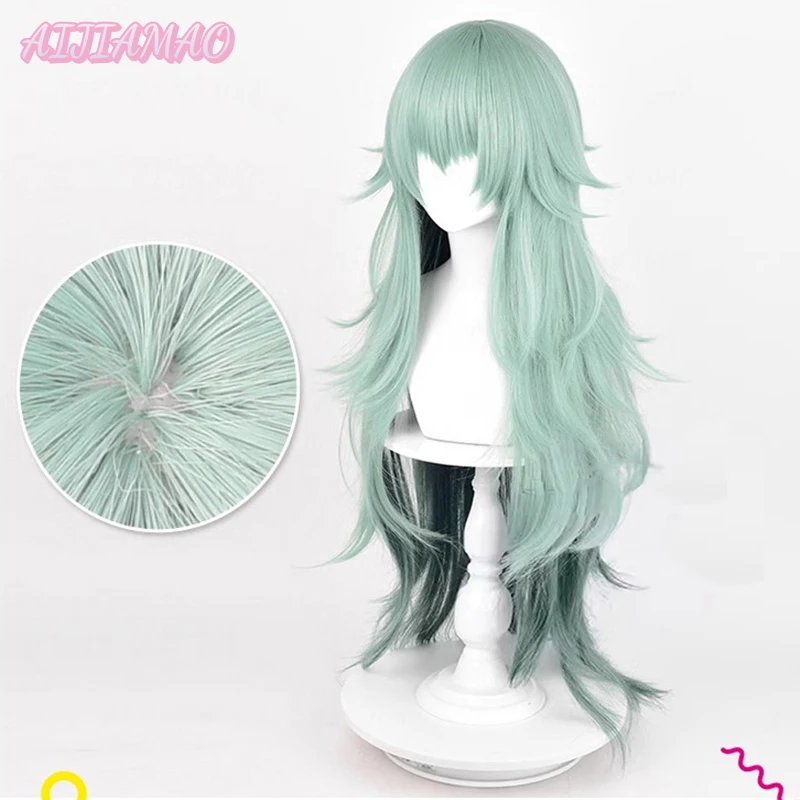 Perruque de Cosplay Anime de Haute Qualité pour Femme, Cheveux Bouclés, Dégradé Vert, Degré de Chaleur, Tokyo, Atsuki Sen, ixd'Halloween, 95cm de Long