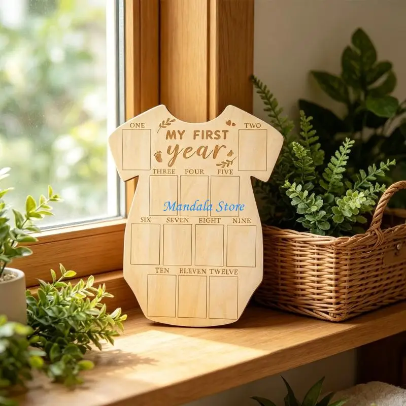 U2JC Unique Infant Monthly Progress Picture Frame First Year Photo Board Party Decors